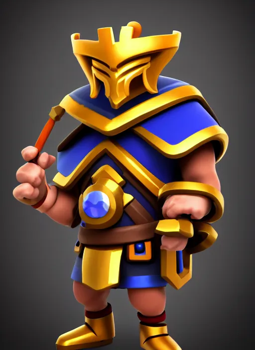 Image similar to Ram Humanoid warrior in the style of Clash Royale, trending on artstation