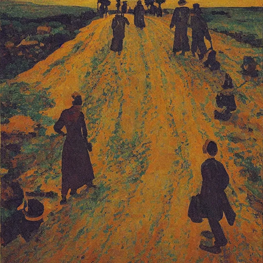 Prompt: artwork about a road to freedom, by konstantin yuon. atmospheric ambiance. depth of field and tridimensional perspective. lighthearted mood.