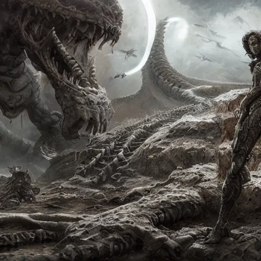 Prompt: very last day on earth, intricate detail, royo, vallejo, frazetta, giger, whealan, hd, unreal engine,