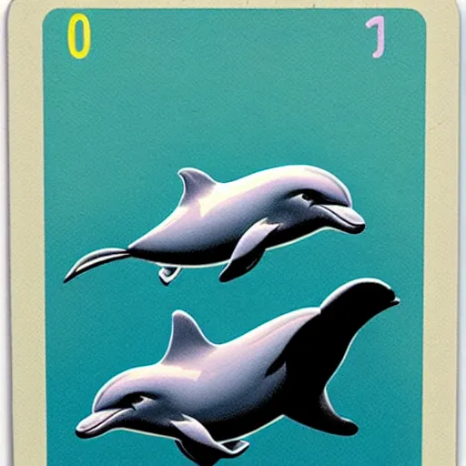 Prompt: dolphin-themed playing cards