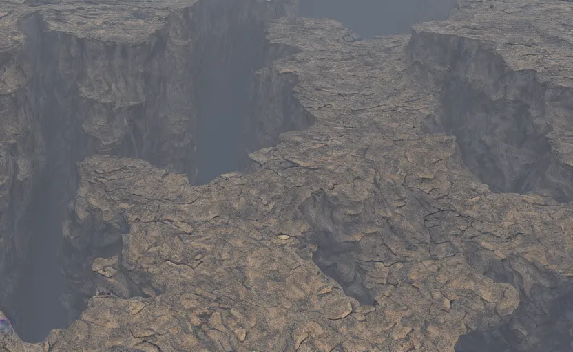 Prompt: A vast canyon made of obsidian, landscape, unreal engine, megascans, quixel