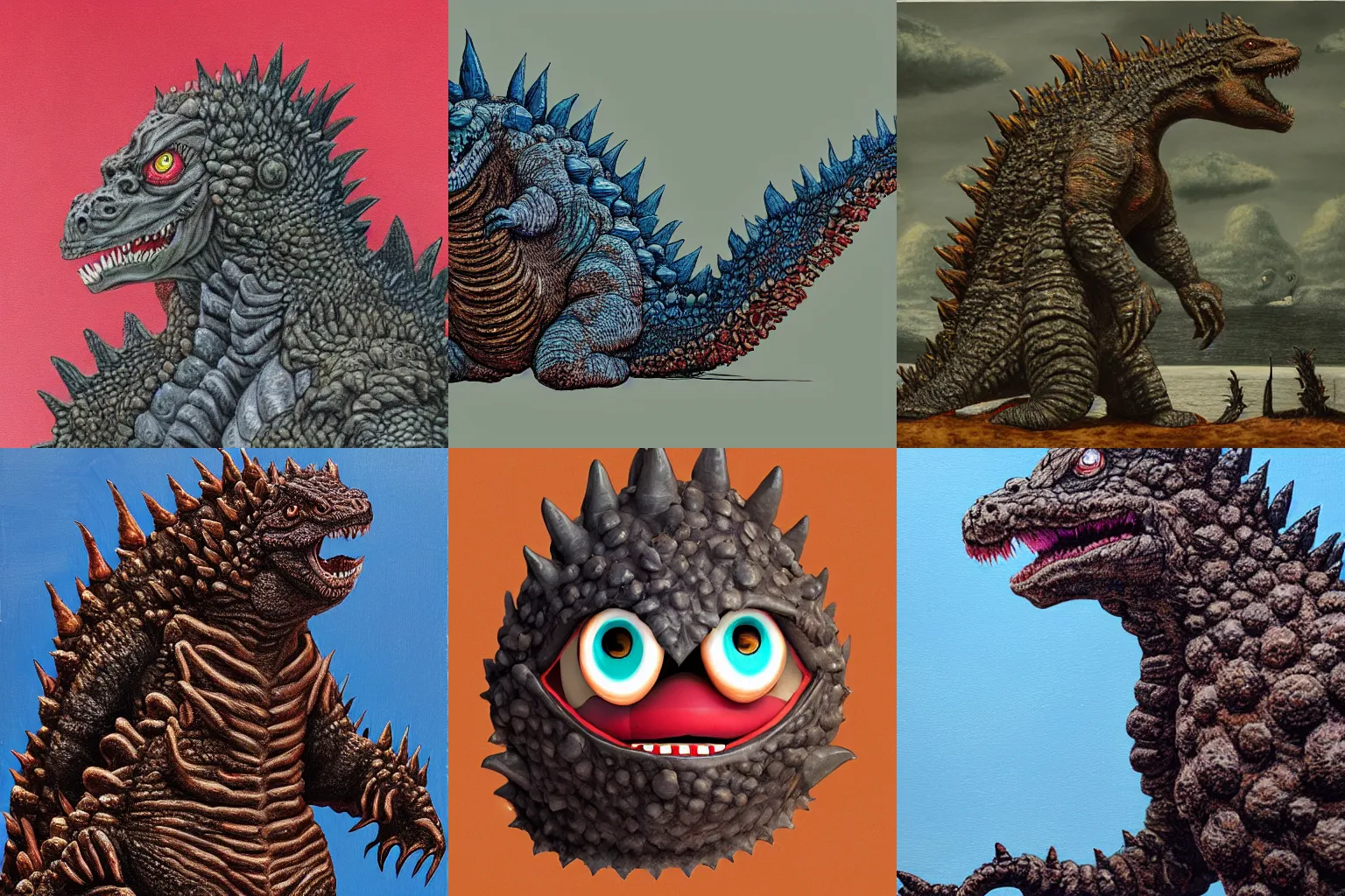 Prompt: creepy godzilla made out of earthworms, ultra realistic, 8 k, painting