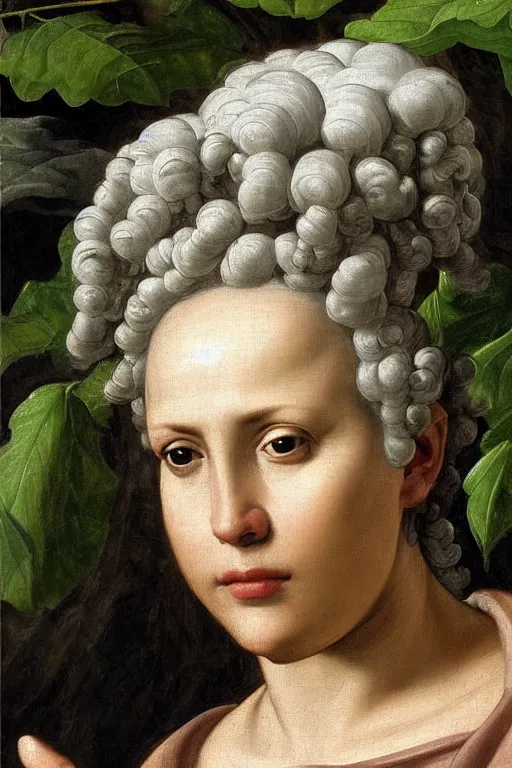 Image similar to renaissance painting of elder in the garden, closeup, short silver hair, a wise face, emotions closeup, dressed in roman armour, the beautiful garden with oak leaves everywhere, ultra detailed, art by Guido Reni style, Vincenzo Catena style