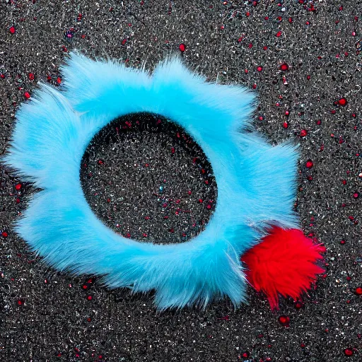 Prompt: cyan crystal and a red headband, product photo, 4K HD