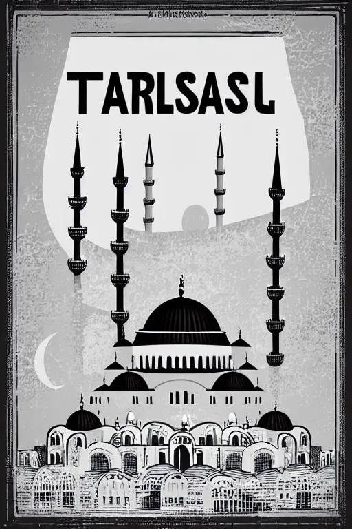 Prompt: minimalist vintage art of istanbul, illustration, vector art