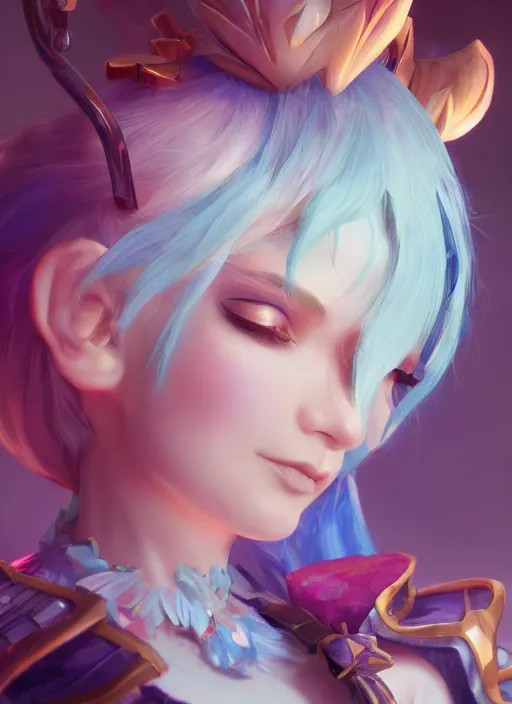 Image similar to poppy, from league of legends, fairy paladin, au naturel, hyper detailed, digital art, trending in artstation, cinematic lighting, studio quality, smooth render, unreal engine 5 rendered, octane rendered, art style by klimt and nixeu and ian sprigger and wlop and krenz cushart