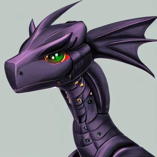 Prompt: close-up bust, cute female anthro robotic dragon doing an elegant pose, clean digital art, upscaled