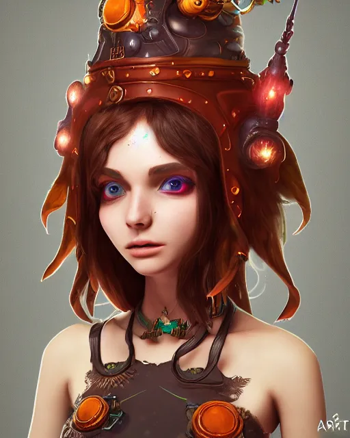 Prompt: ultradetailed rpg character portrait of a cute nebulapunk witch, digital art,, intricate, sharp focus, trending on artstation hq, deviantart, volumetric lighting, unreal engine, octane render