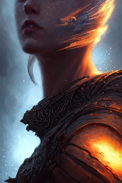 Prompt: Front portrait of mage, full body, epic action pose, story, fine art, awesome fantasy book cover on Pinterest, award winning, dark fantasy landscape, fantasy magic, intricate, elegant, sharp focus, cinematic lighting, highly detailed, digital painting, concept art, art by WLOP and Artgerm and Greg Rutkowski, masterpiece, trending on artstation, 8K