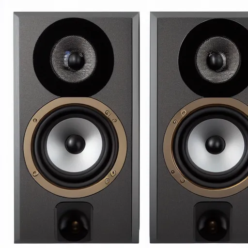 Image similar to a rendered image of high - end monitor speakers, designed by google, 4 k,