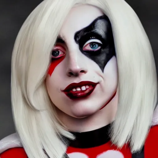 Prompt: Lady Gaga as Harley Quinn 4K quality super realistic