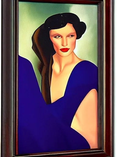 Prompt: portrait of abbey lee by tamara de lempicka