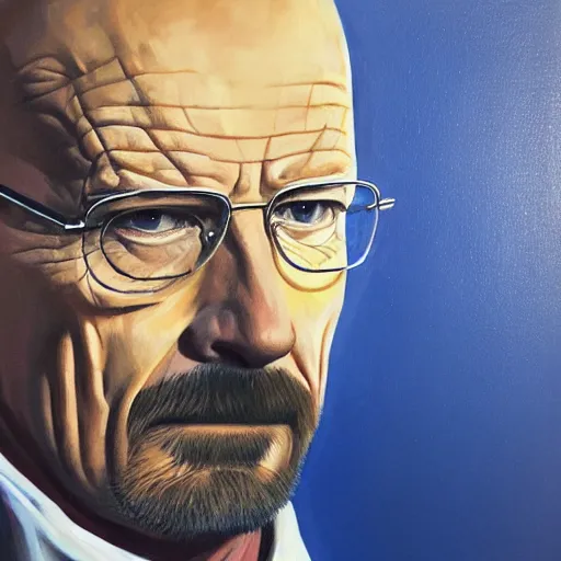 Image similar to walter white, oil on canvas