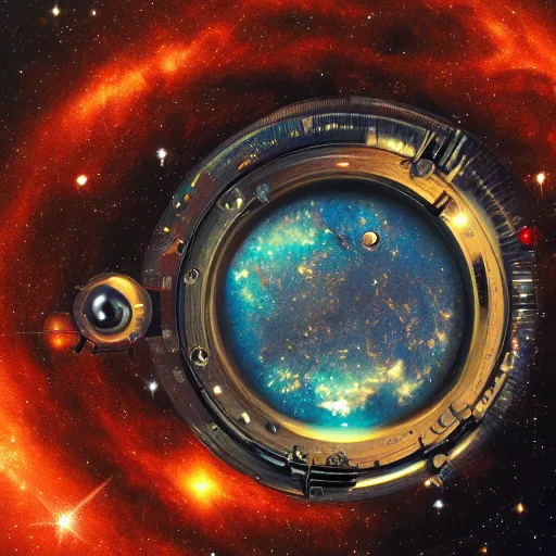 Prompt: The universe is like a giant time eye looking at us, intricate watch mechanism, deep space hubble photograph, highly detailled texture, 4k, high quality trending on artstation