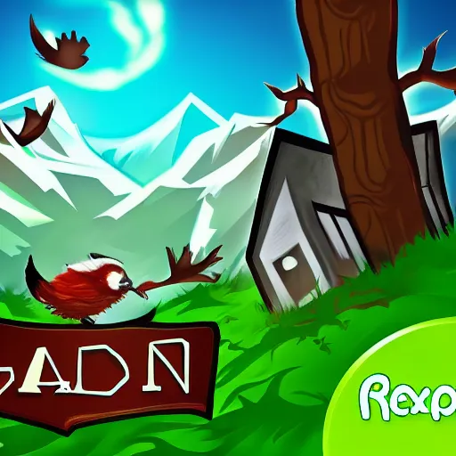 Prompt: logo of game daun escape, cool art, 4K, HD