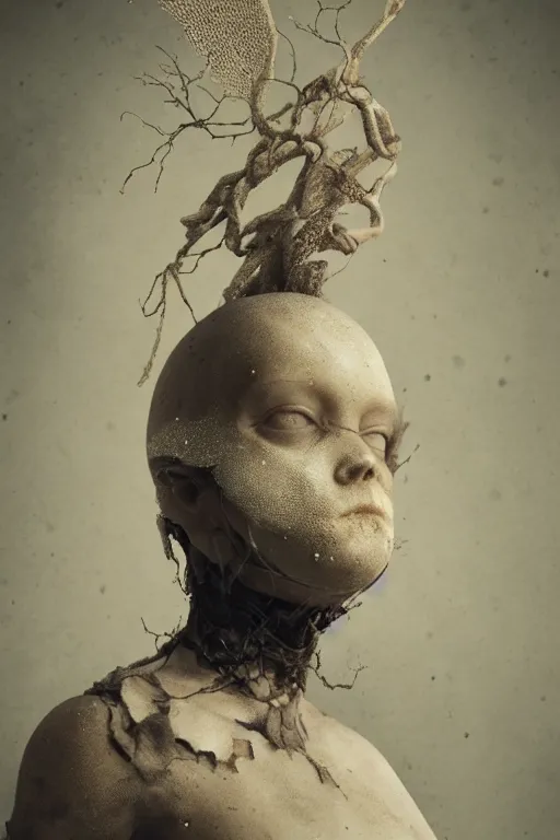 Image similar to Surreal God with no face and fairy dust by Emil Melmoth, photo realistic, highly detailed, mist, trending on artstation, ultra realistic, octane render