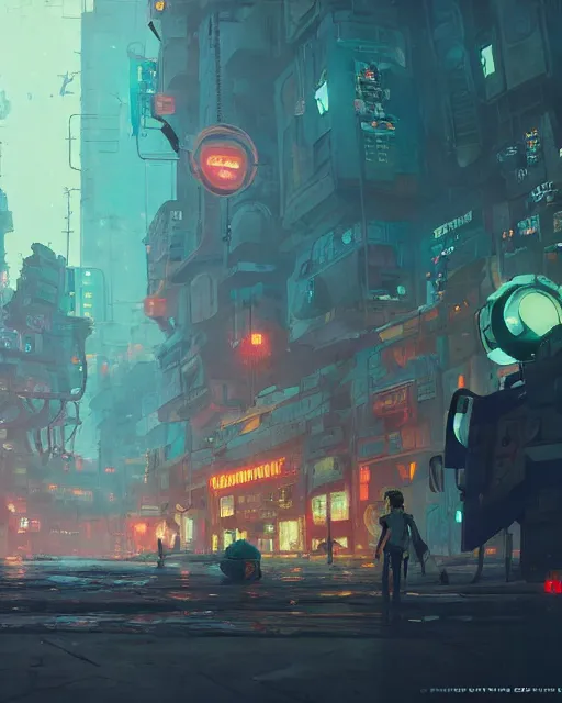 Image similar to painting of old ruined cyberpunk kiev, ukraine, detailed, by simon stalenhag, cory loftis, james gilleard, atey ghailan, makoto shinkai, goro fujita, studio ghibli, rim light, exquisite lighting, clear focus, very coherent, plain background, soft painting