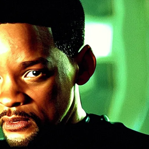 Image similar to will smith as neo in the matrix movies, cinematic, very detailed, photorealistic