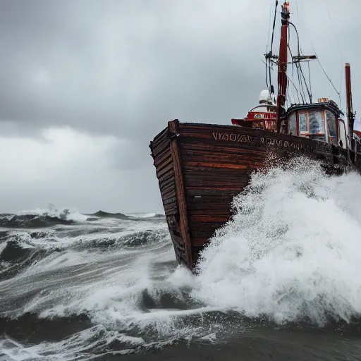 Image similar to Stormy sea, big waves, rain, lightning, gray clouds, old wooden ship, Giant Tentacles rising from water, Canon EOS R3, f/1.4, ISO 200, 1/160s, 8K, RAW, unedited, symmetrical balance, in-frame.