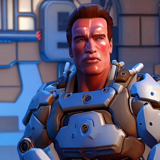 Image similar to a screenshot of arnold schwarzenegger in overwatch