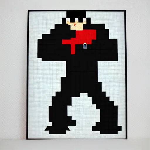 Prompt: a giant gorilla getting punched by an ant, pixel art,