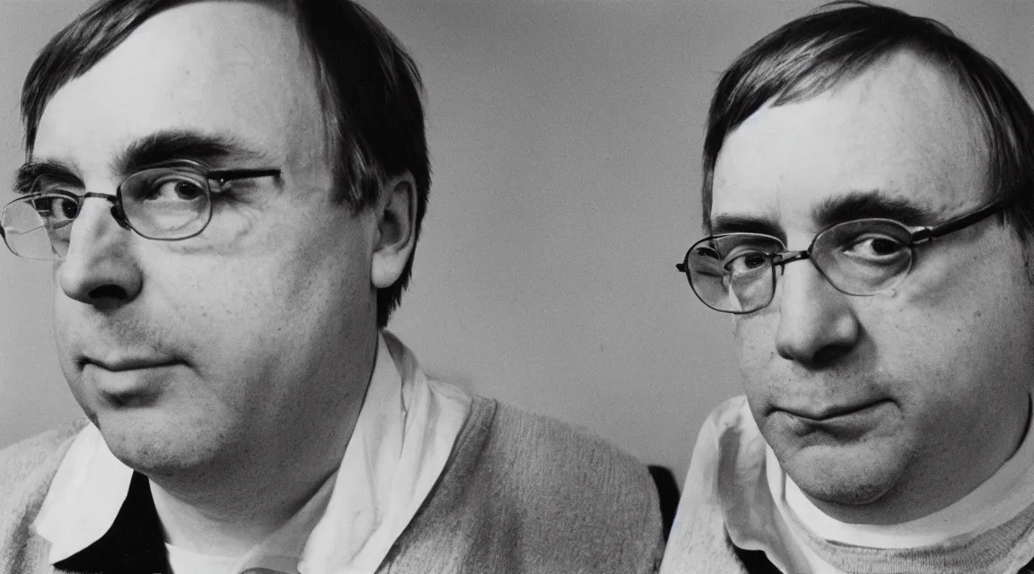 Image similar to portrait of Linus Torvalds taked by Diane Arbus