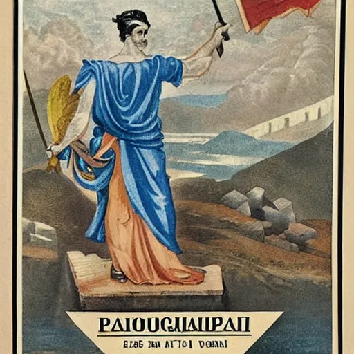 Image similar to Propaganda for Greece from the 1800's.