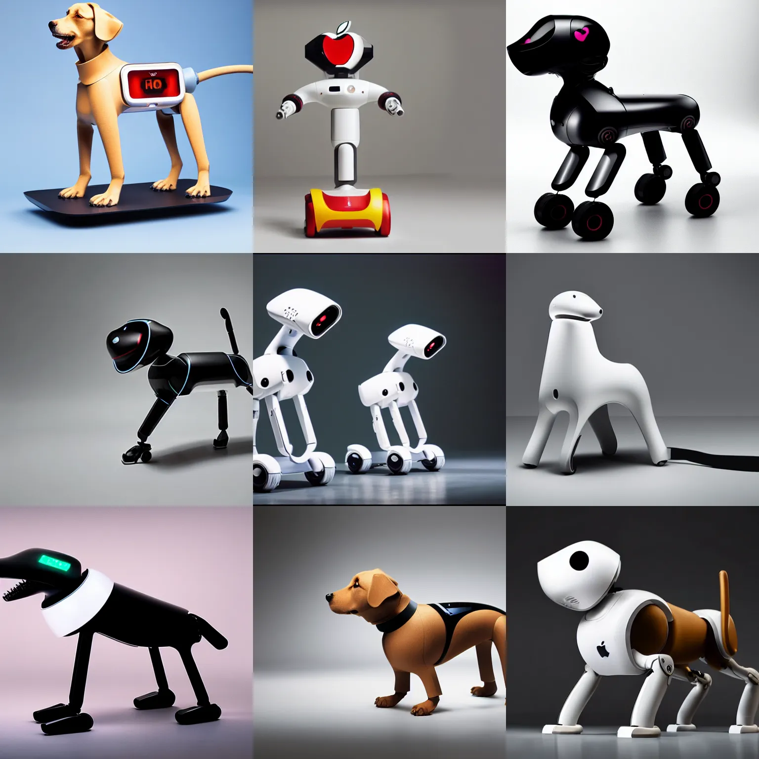 Image similar to apple idog robot dog concept, studio lighting, magazine photography