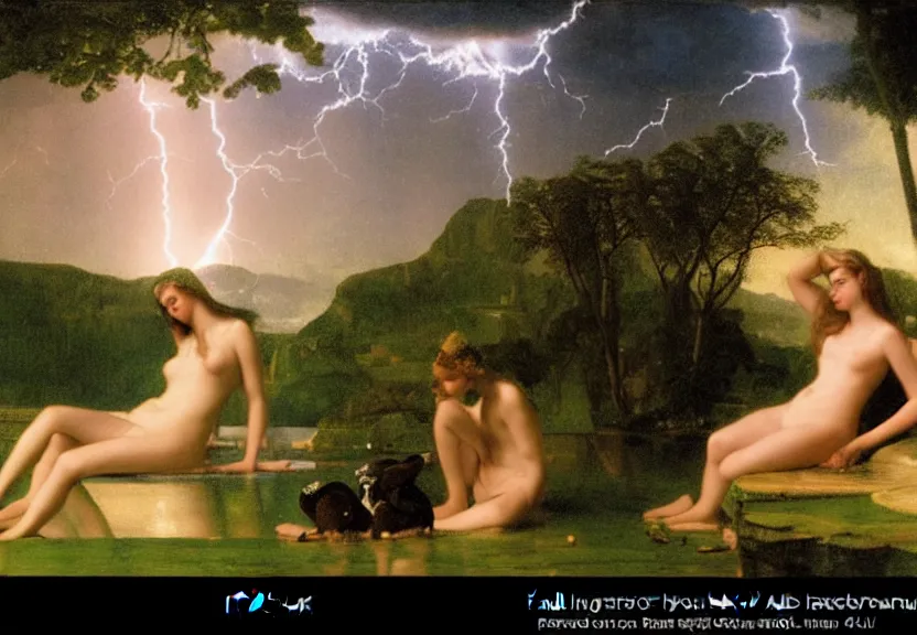 Image similar to Girl at the palace, refracted sparkles, thunderstorm, greek pool, beach and Tropical vegetation on the background major arcana sky, by paul delaroche, hyperrealistic 4k uhd, award-winning, very very very detailed