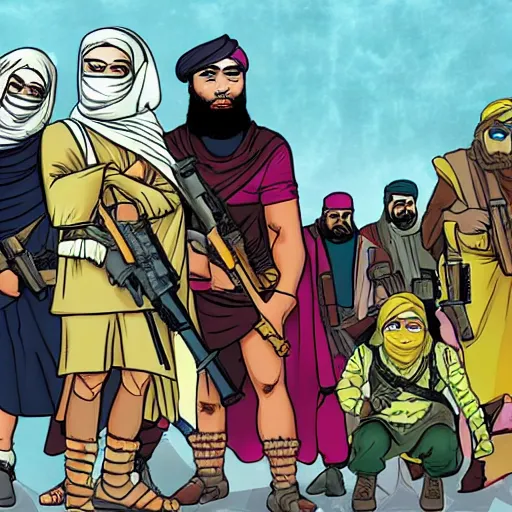 Prompt: The taliban in the style of teen titans