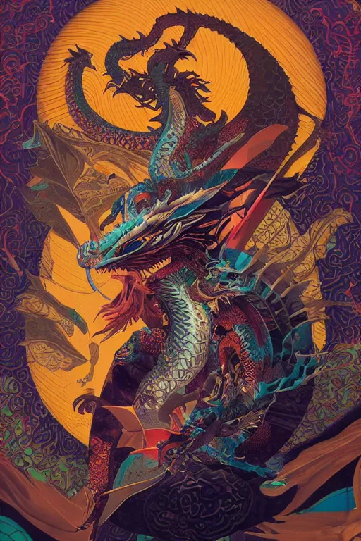 Image similar to Tristan Eaton, victo ngai, peter mohrbacher, artgerm portrait of a dragon