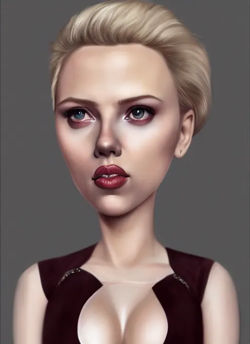 Image similar to scarlett johansson as a mark ryden doll, detailed digital art, trending on Artstation