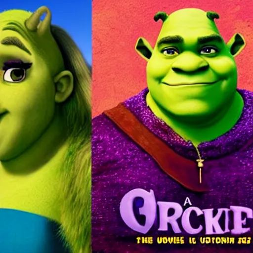 Prompt: a movie poster with ariana grande as shrek, coming out 2 0 2 4