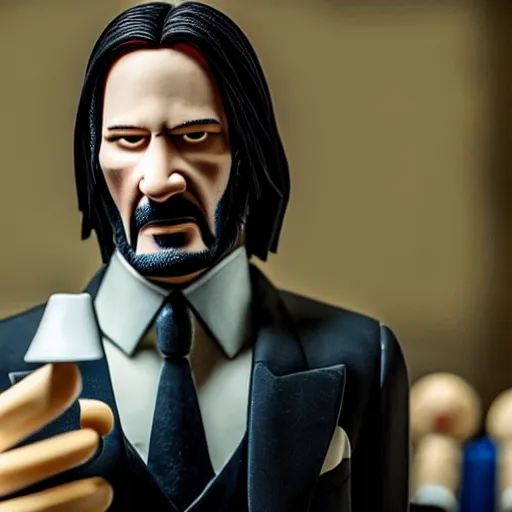 Prompt: john wick as a muppet. still photo. cinematic. dramatic lighting.