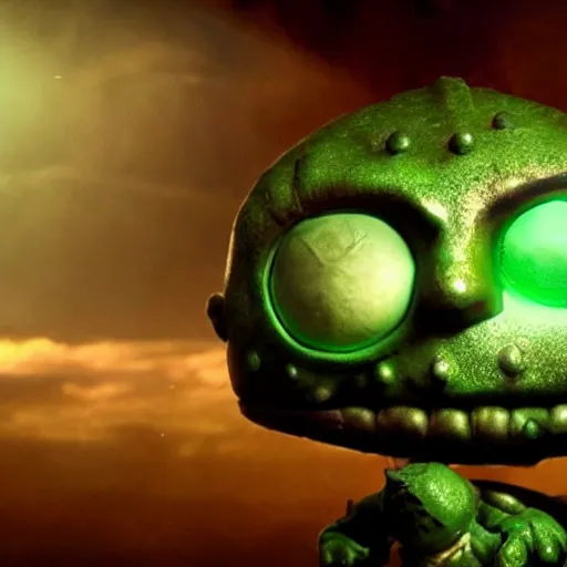 Prompt: Amumu the League of Legends champion, in a movie directed by Christopher Nolan, highly detailed movie still frame, promo image, dramatic noir lighting, Imax 70mm