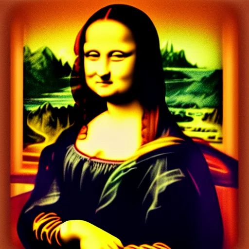 Image similar to Pikachu as the Mona lisa, cyper punk, dark background, instagram