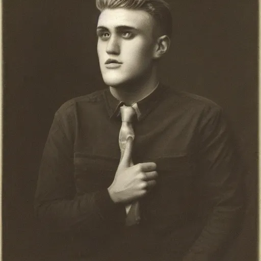 Prompt: a portrait of jake paul by man ray