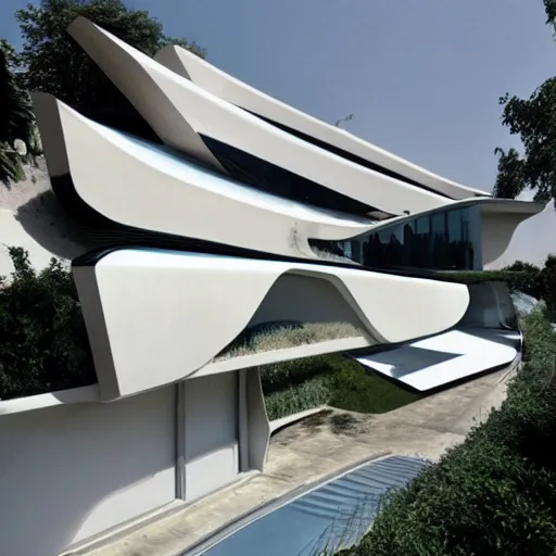 Image similar to house designed by zaha hadid