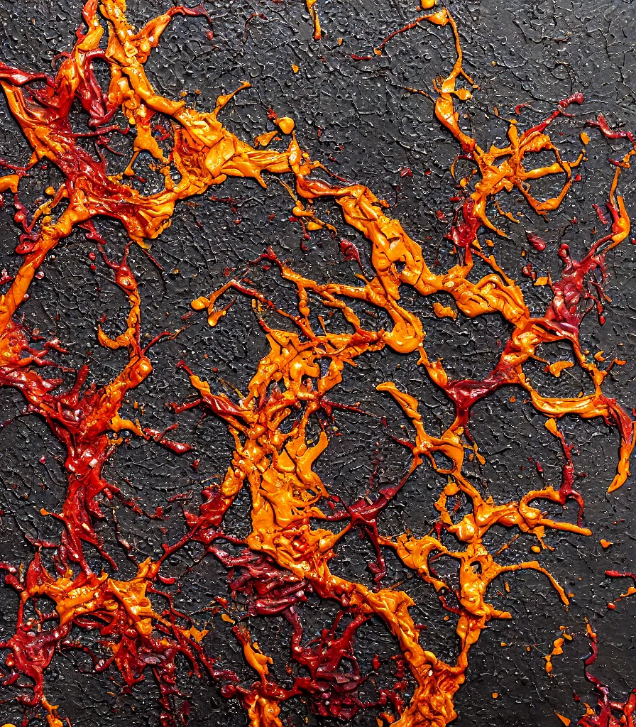 Image similar to driping dry oil paint, molten plastic, realistic, 8 k