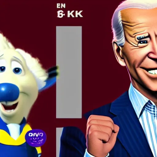 Image similar to joe biden on meth as seen in award winning animated pixar movie 4k octane render