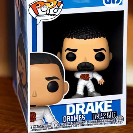 Prompt: Drake as Pop Funko Figure,
