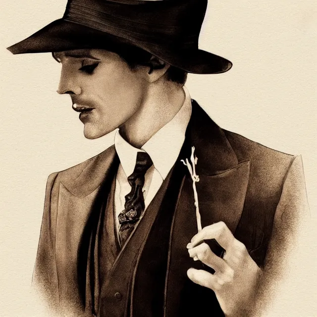 Prompt: photorealistic sepia kodachrome portrait of a 1 9 2 0 s era male magician, well dressed, long - tailed tuxedo coat, in the style of kai carpenter, atmospheric lighting, dark, brooding, painted, intricate, ultra detailed, well composed, best on artstation, cgsociety, epic, stunning, gorgeous, intricate detail, much wow, masterpiece