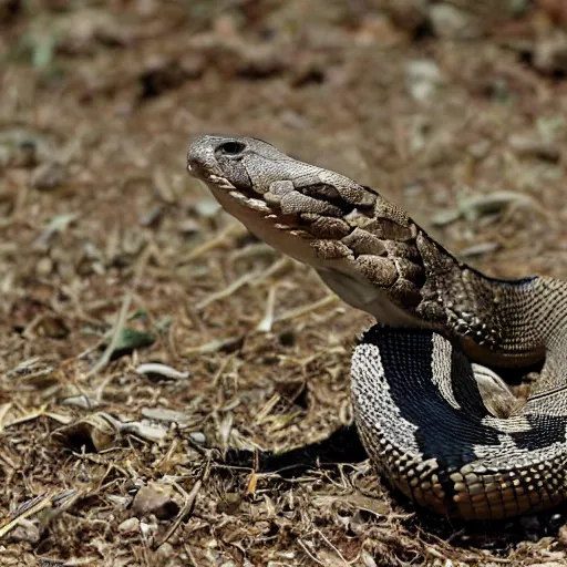 Image similar to rattlesnake morphed with a hawk,hybrid animal