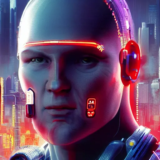 Prompt: cyborg john paul ii in cyberpunk 2 0 7 7, artistic artwork