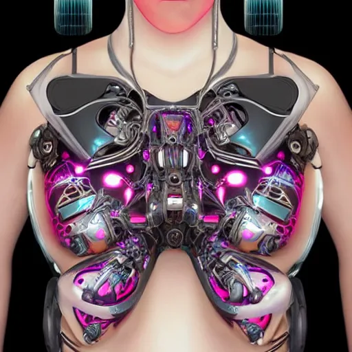 Image similar to an extremely beautiful biomechanical female looking robot with large emoji tattoos, neon jacuzzi, extremely beautiful oppai cyberpunk, chimeric organism, holodeck, pale skin, organic polycarbon, full frontal portrait, highly detailed, transhumanist hydration, symmetrical, mechanical, mendelbrot fractal, ray tracing, hyperdetailed, hyperrealistic, zdislaw beksinski, trending on artstation, octane render, hdr, uhd 4k