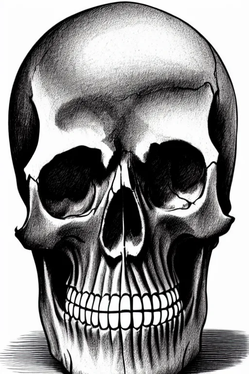Image similar to one photo realistic skull on a stack of books, art by james o barr and albrecht durer, black ink sketch, black and white, vector, vector art