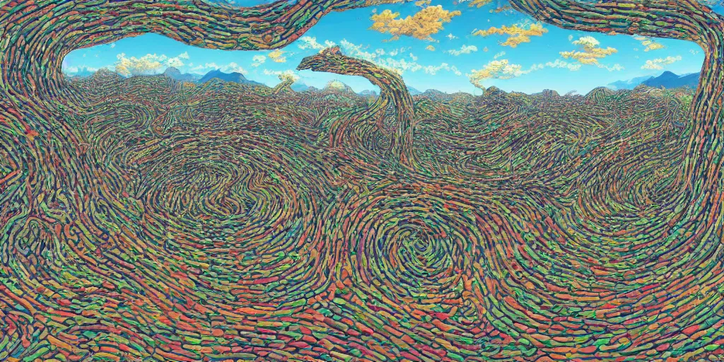 Image similar to the grand landscape of the endless maze, art by kotaro chiba