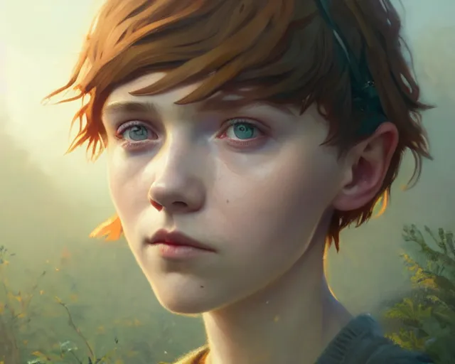 Image similar to highly detailed portrait of sophia lillis, in life is strange, stephen bliss, unreal engine, fantasy art by greg rutkowski, loish, rhads, ferdinand knab, makoto shinkai and lois van baarle, ilya kuvshinov, rossdraws, tom bagshaw, global illumination, radiant light, detailed and intricate environment