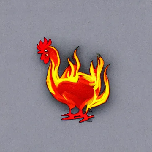 Image similar to chicken made of fire