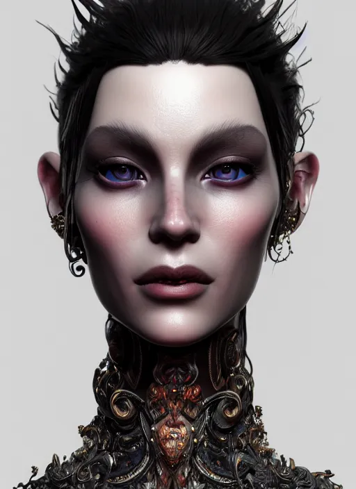 Prompt: close - up real portrait of an absurdly beautiful, graceful, sophisticated, fashionable dark witch, hyperdetailed photography by irakli nadar and vania zouravliov, day - glow, unreal engine 5 highly rendered, global illumination, radiant light, detailed and intricate environment